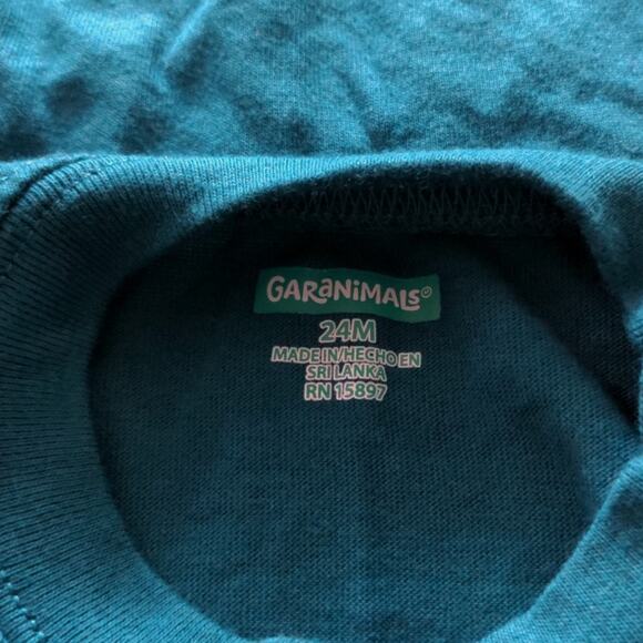 GARANIMALS Teal Current Family Favorite One Piece Bodysuit 24 Months - Picture 6 of 6